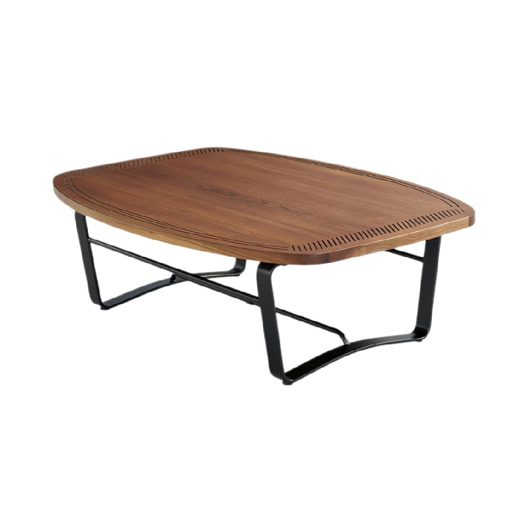 **Technische titel in het Nederlands: "Moderne design eettafel met houten blad en metalen onderstel"**