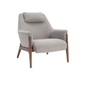 **Luxe fauteuil en tissu avec accoudoirs en bois**