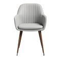 **Analysemobilier: Moderne Grijze Stoel met Houten Poten**