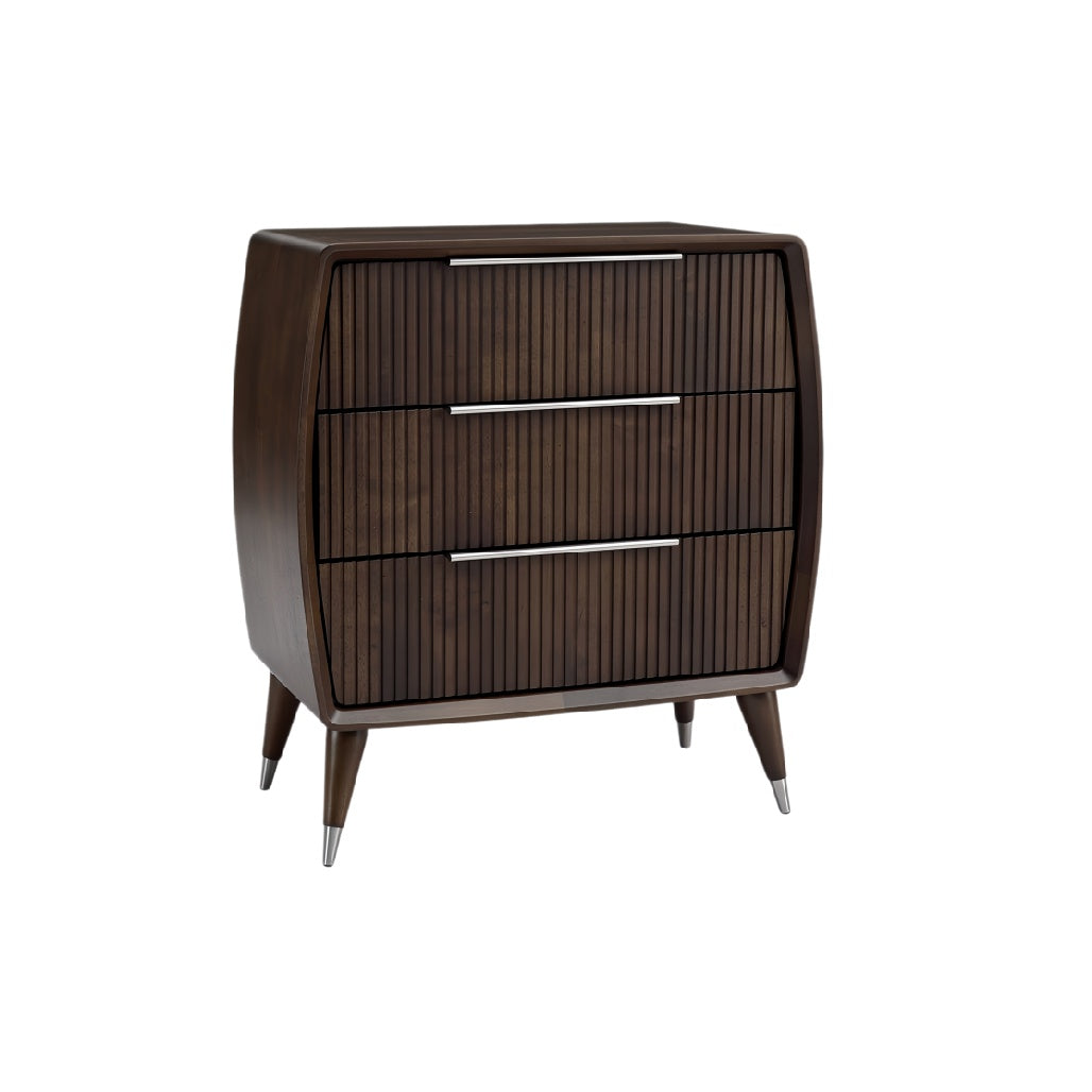 **Moderne houten ladekast met ribbelstructuur**